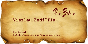 Viszlay Zsófia névjegykártya